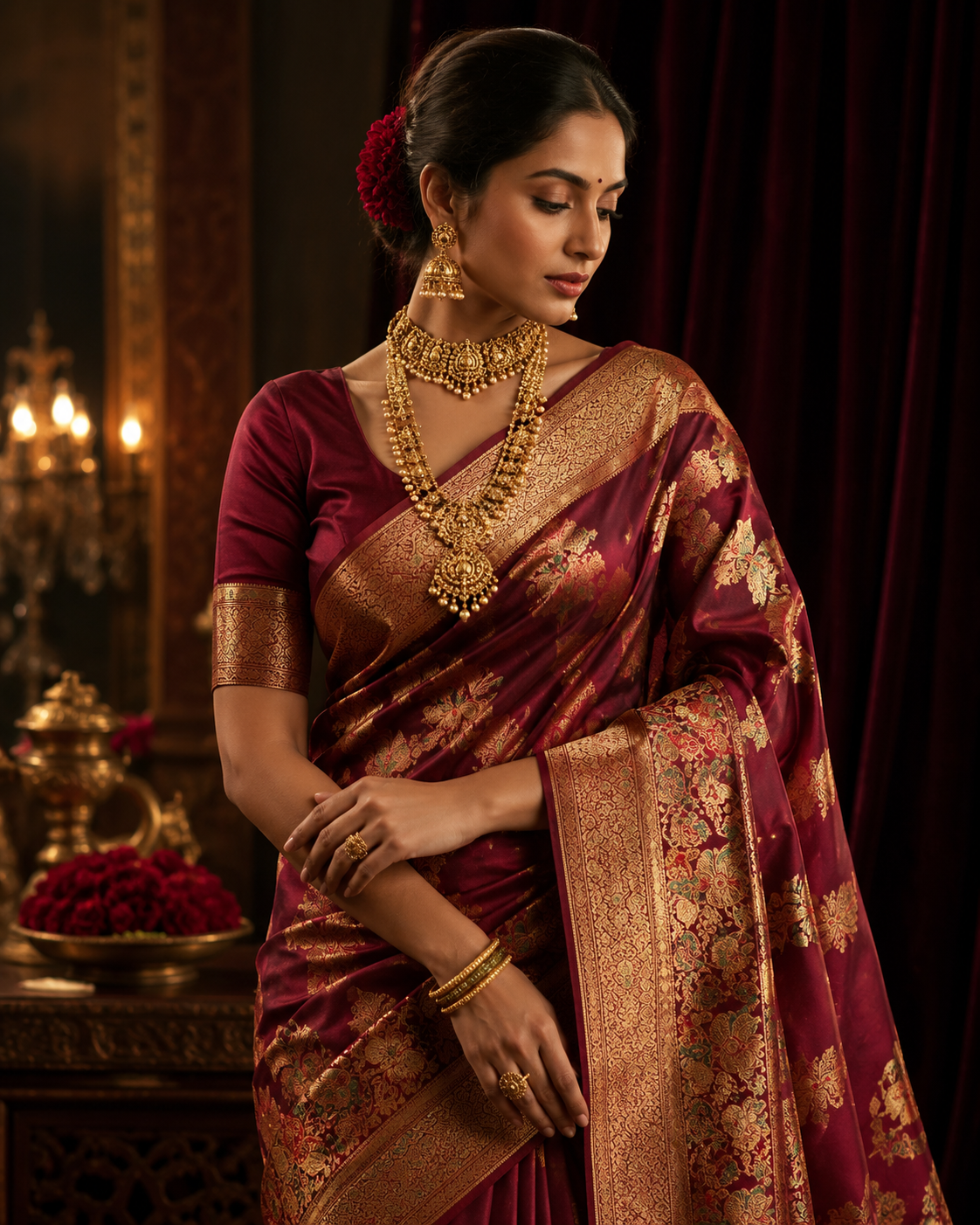 Exquisite Indian Silk Weave Detail